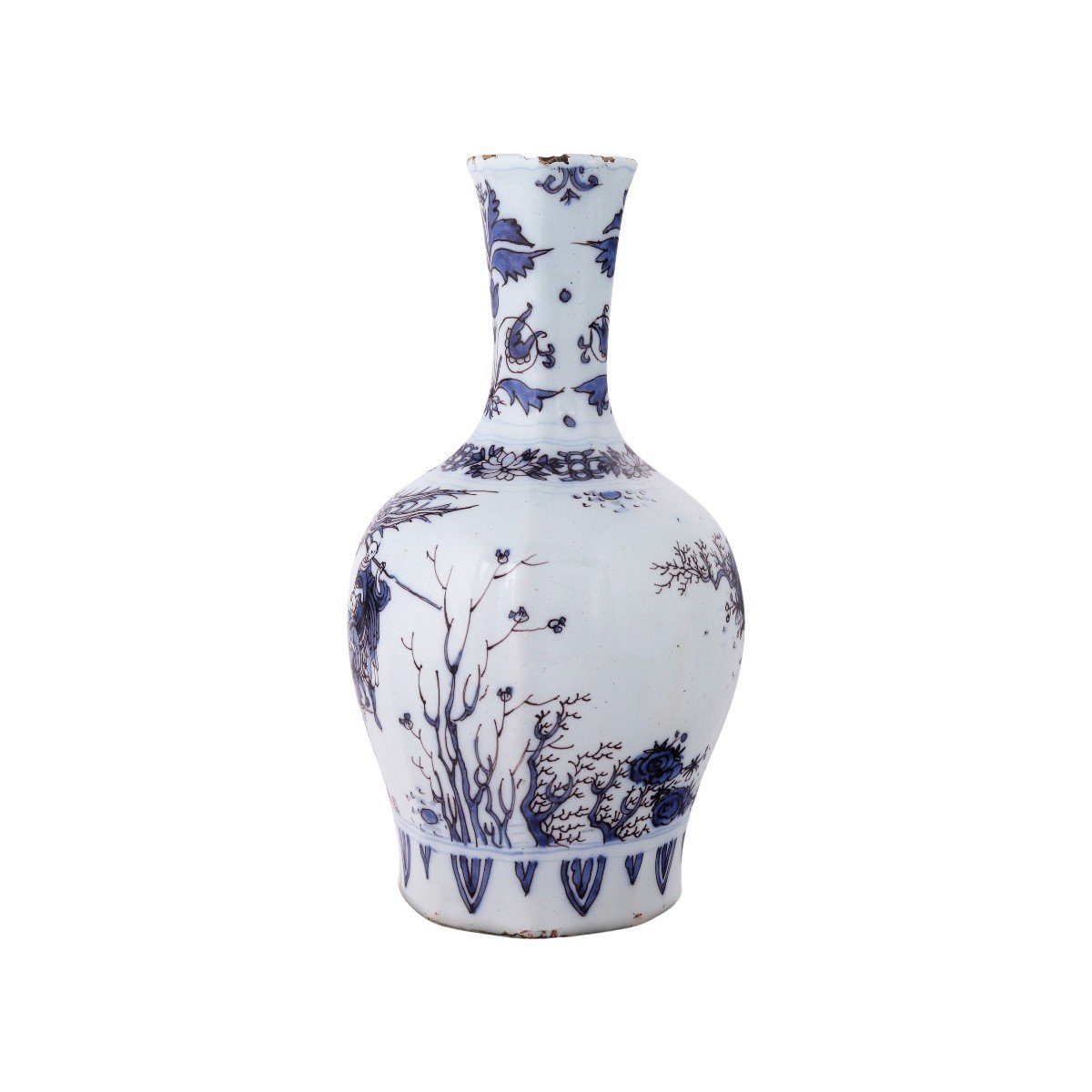 17th Century Delftware Vase With Transitional Style Decoration-photo-2