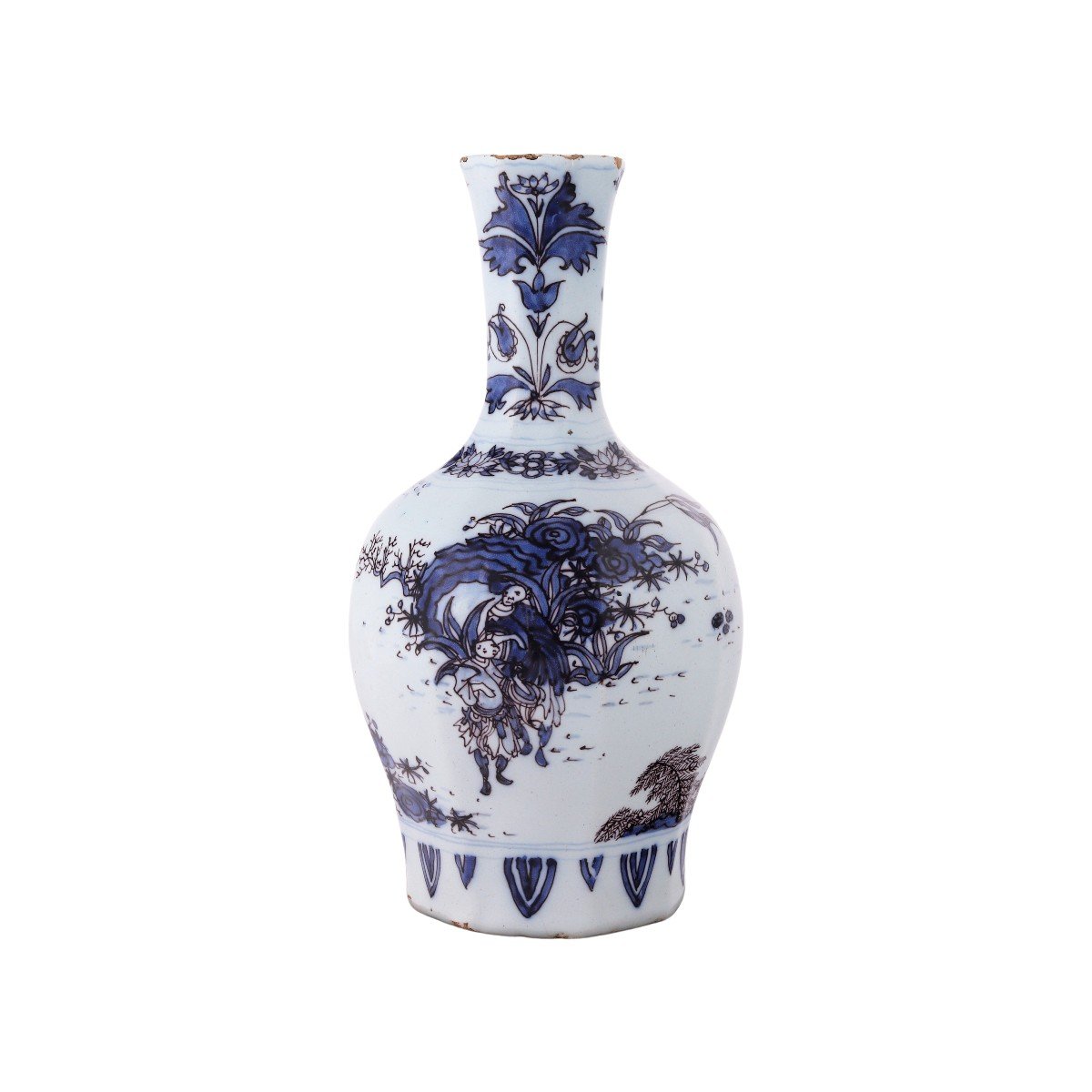 17th Century Delftware Vase With Transitional Style Decoration-photo-3