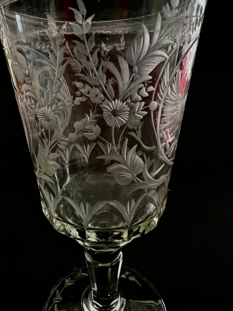 Large Glass With The Number And Coat Of Arms Of Tsar Paul I Russia 19th-photo-4