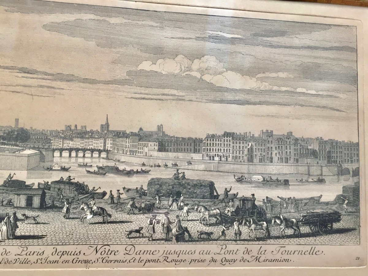 Engraving Representative Notre Dame De Paris 18th Century-photo-3