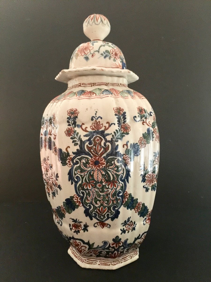 Potiche Covered In Delft Earthenware 18th Century