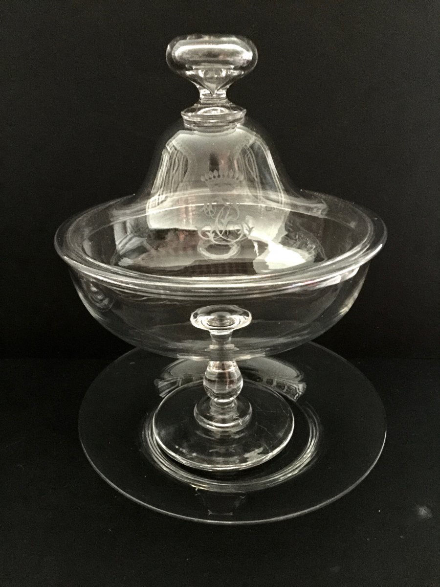 Paire De Drageoirs En Cristal Vers 1820-photo-3