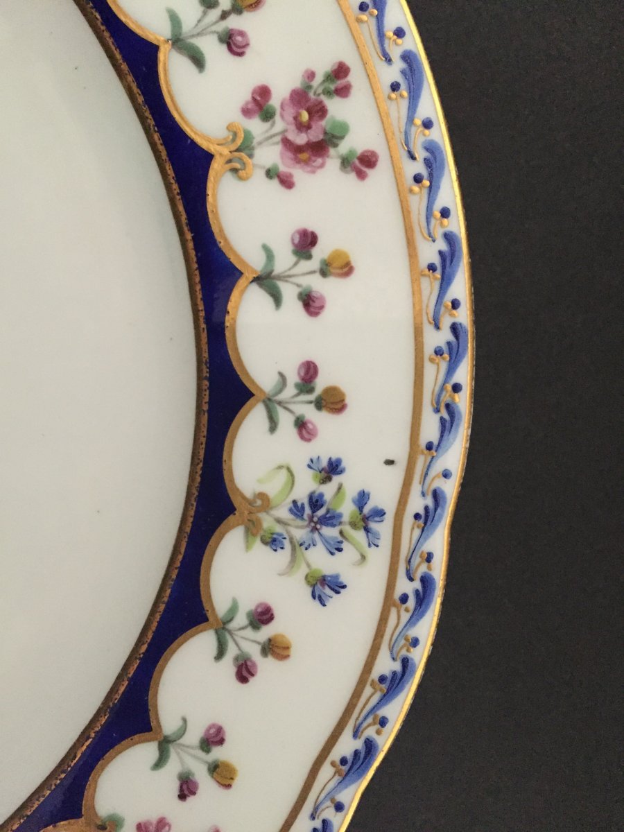 Assiette En Porcelaine Tendre De Sèvres XVIIIème Siècle-photo-2