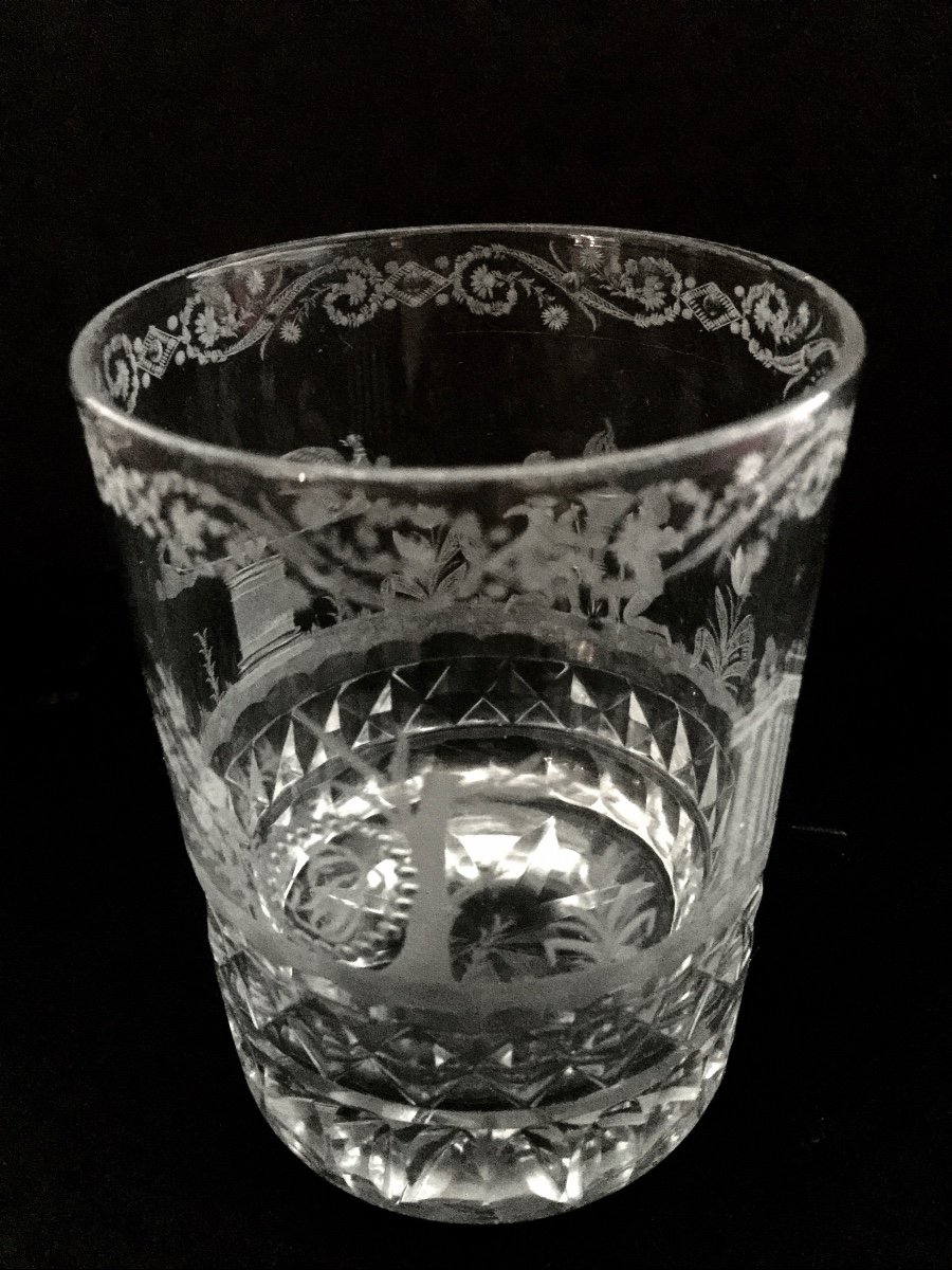 Engraved Glass Goblet Early 19th Century-photo-2