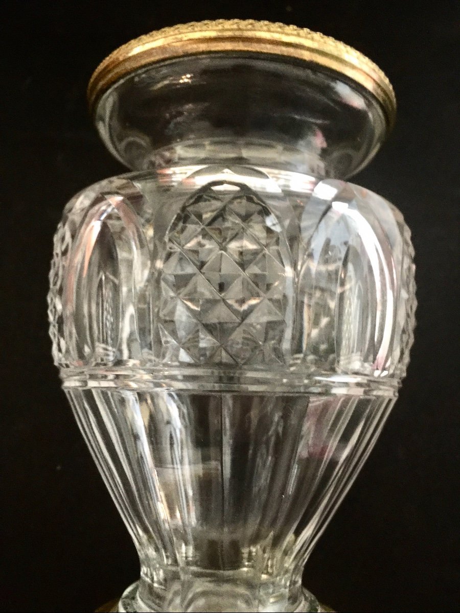 Paire De Vases En Cristal Et Bronze Doré XIXème Siècle-photo-4