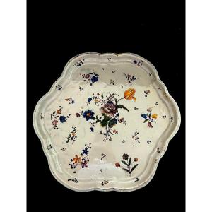 Large Earthenware Tray From Grand Feu Meillonas 18th Century