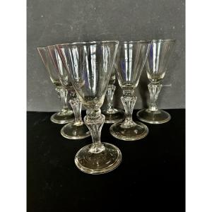 Proantic: Lot De 12 Verres A Vin Blanc En Cristal