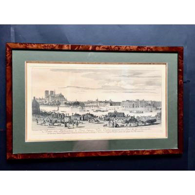 Engraving Representative Notre Dame De Paris 18th Century