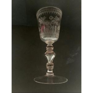 Grand Verre Soufflé Et Gravé Nuremberg 17ème Siècle