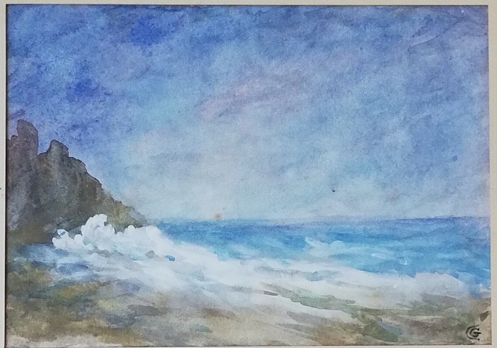 Gio Colucci (1892-1974) Aquarelle Gouachée  La Vague-photo-2