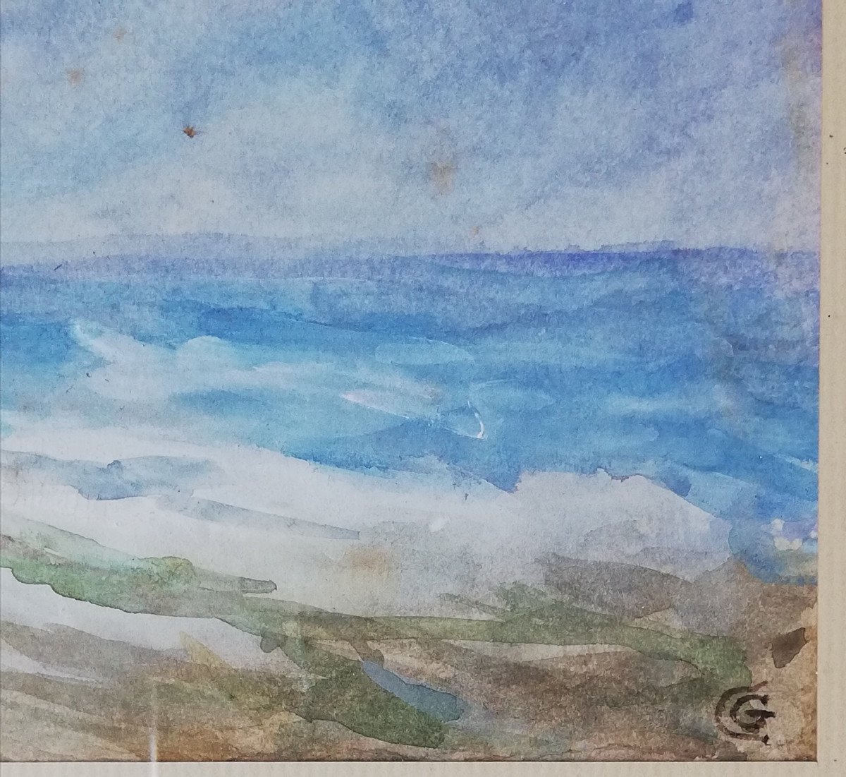 Gio Colucci (1892-1974) Aquarelle Gouachée  La Vague-photo-3