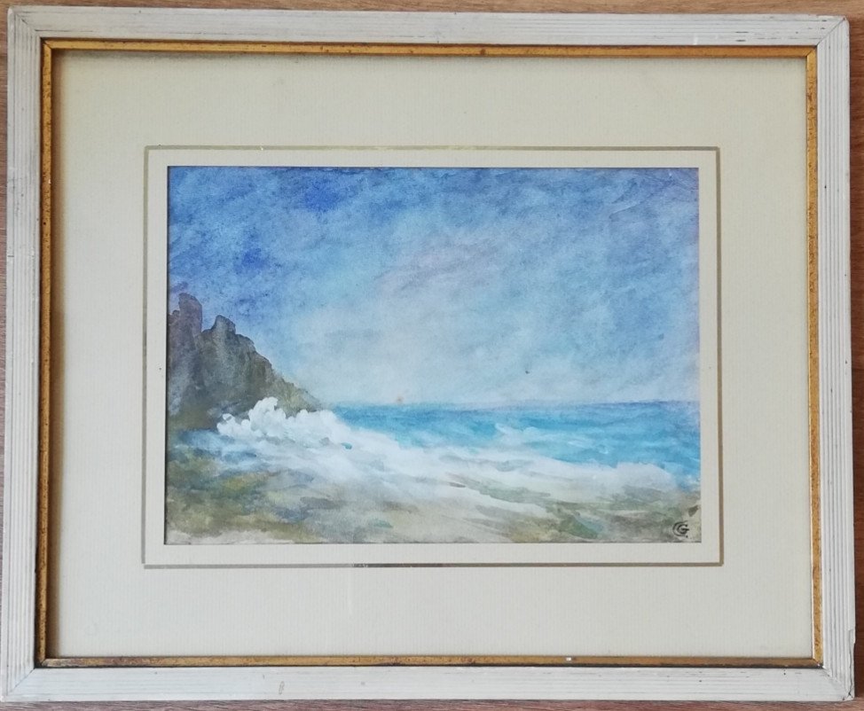 Gio Colucci (1892-1974) Aquarelle Gouachée  La Vague