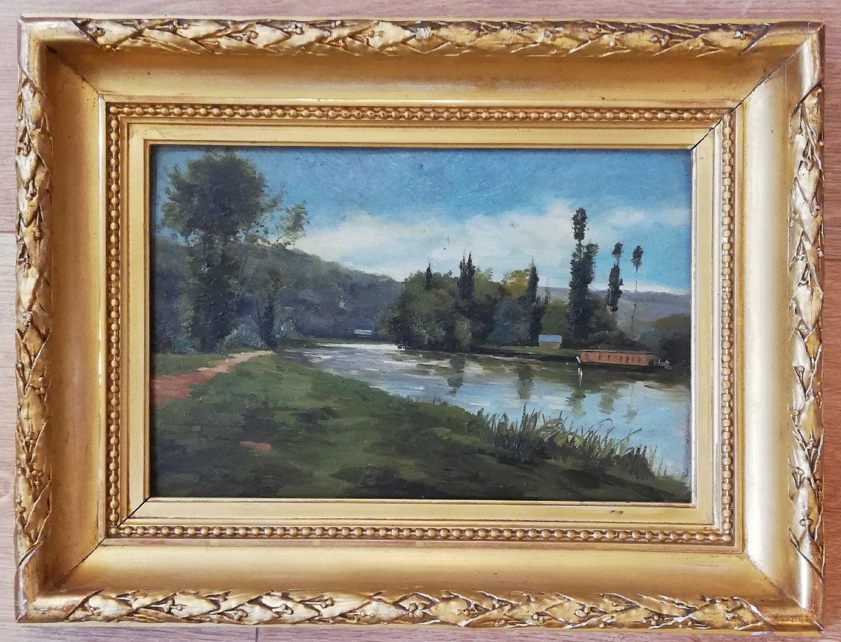 Proantic: Loop Of The Seine Oil On Wood French XIXth