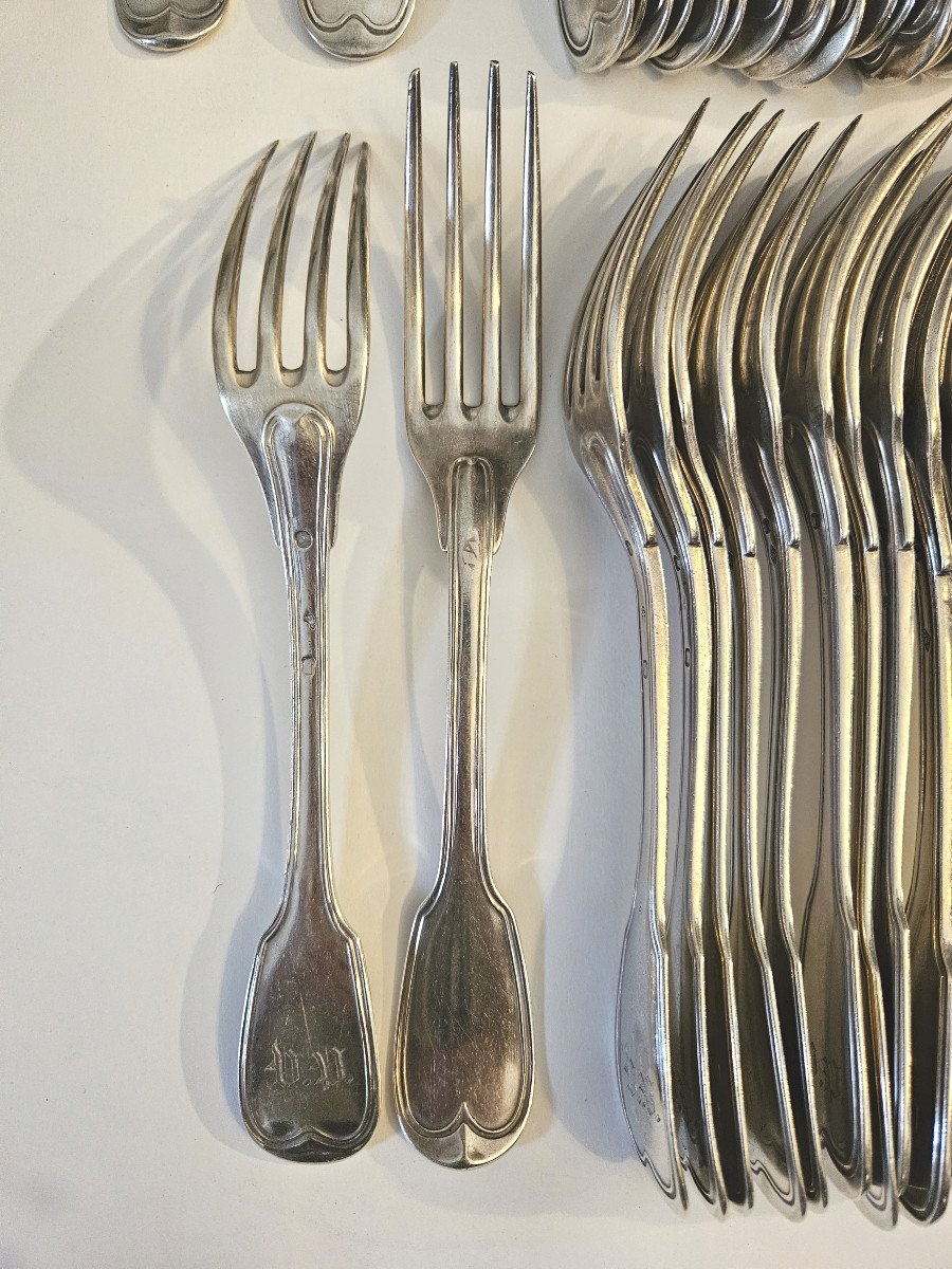  23 Spoons And 13 Forks Sterling Silver Minerva And Old Man Hallmark Fillet Model-photo-3