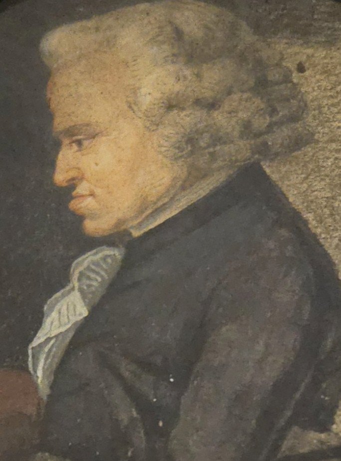J.F. Guillet dit Valliere (1743-1806) Portrait du Dr Philippe Miniature 3 Crayons Gouache -photo-2