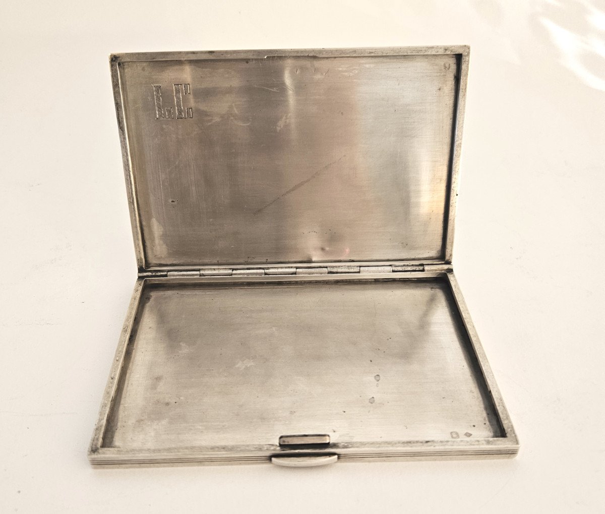 Box Or Cigarette Case In Sterling Silver Minerva 1st Title Art Deco-photo-2