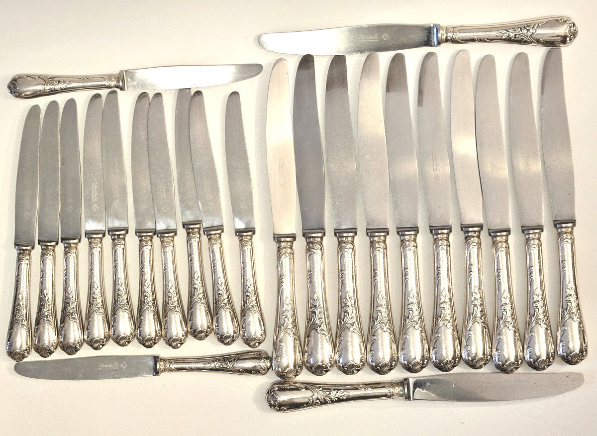 Christofle Marly Silver Metal Service 107 Pieces-photo-3