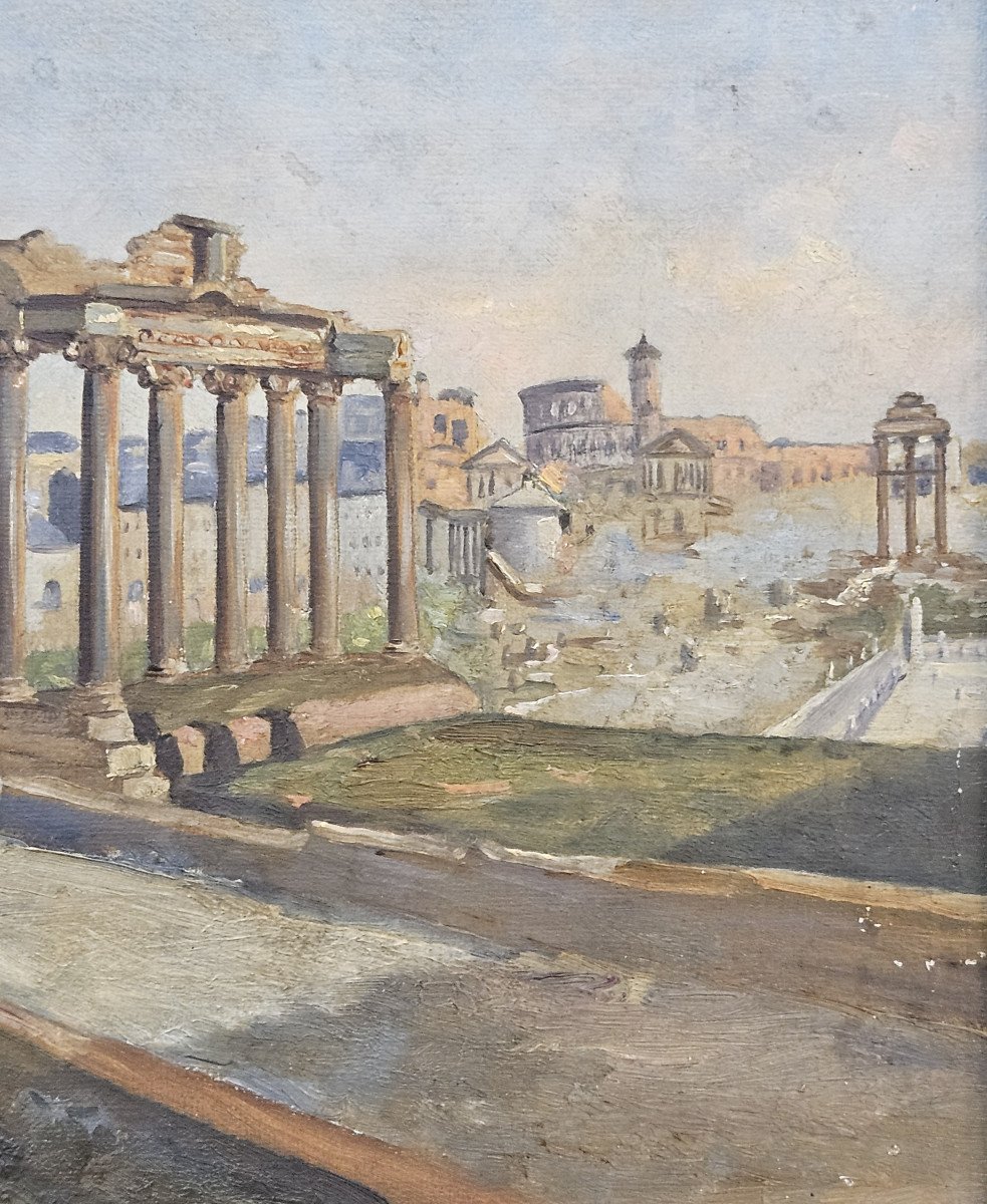 French School Of The 19th Century View Of The Forum Of Rome-photo-3