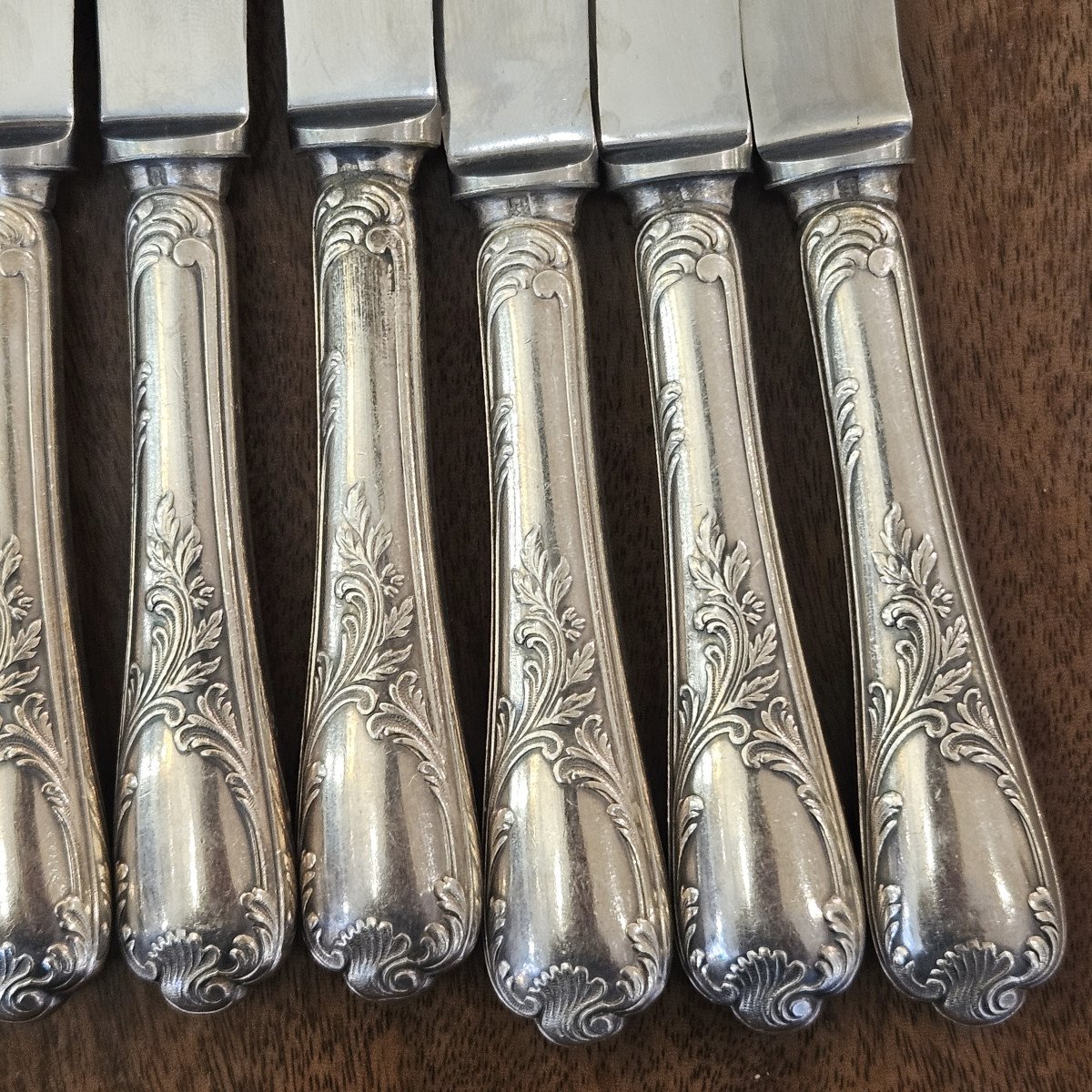 Christofle Marly Silver Metal Service 12 Large Knives And 12 Small Knives  -photo-3