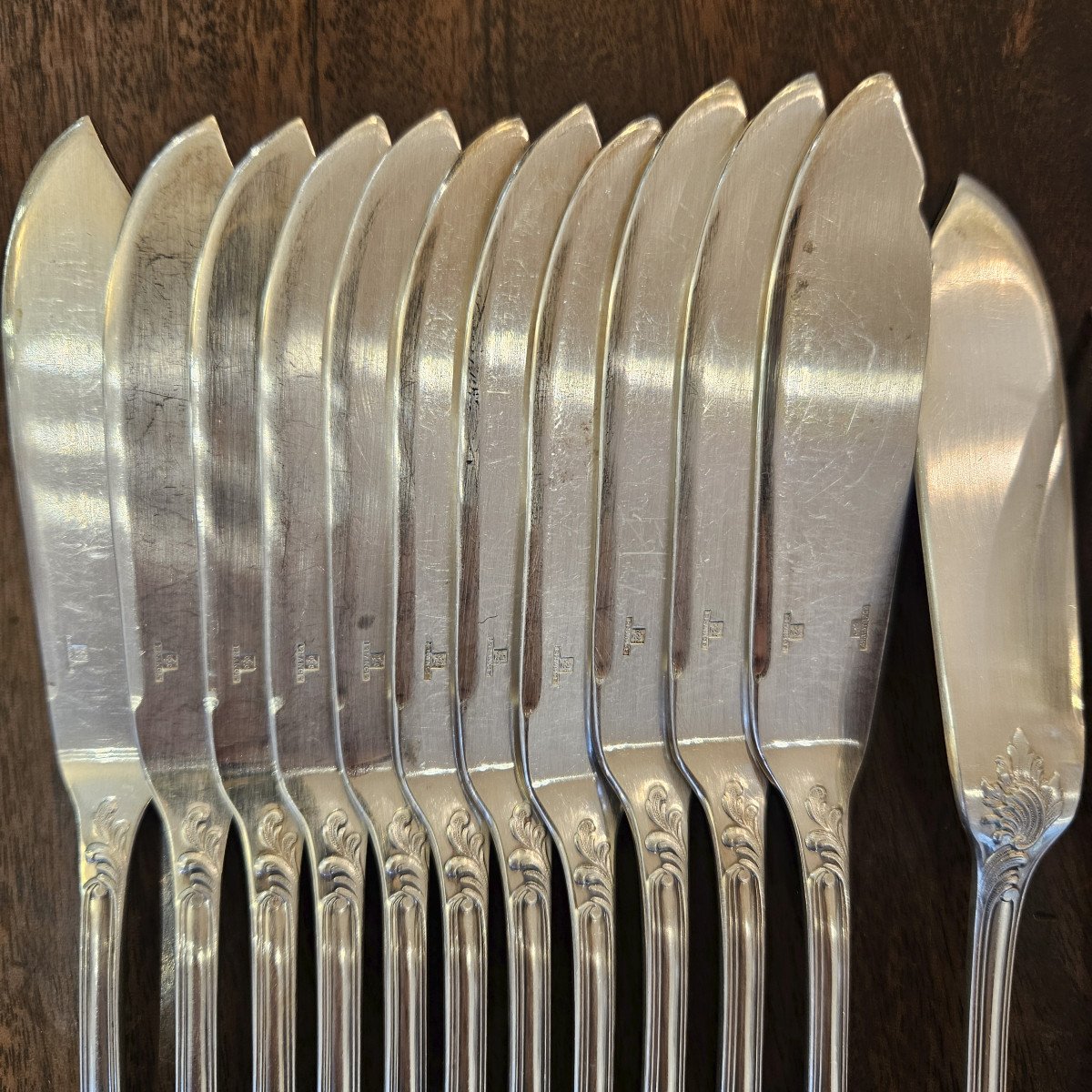 Christofle Marly Silver Metal 12-piece Fish Cutlery Set-photo-2