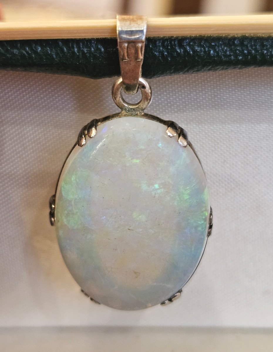 Opal Pendant Mounted On Silver