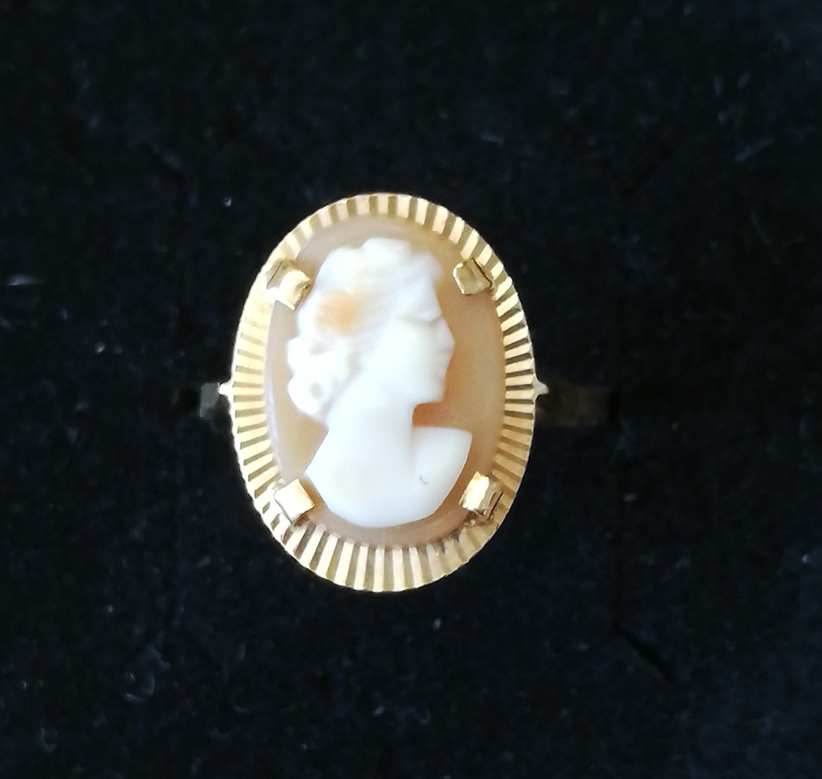 Bague Or 18k à Décor d'Un Camée Profil De Femme-photo-2