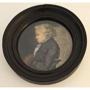 Jf Guillet Dit Valliere (1743-1806) Portrait Of Mr Philippe Miniature 3 Gouache Pencils 