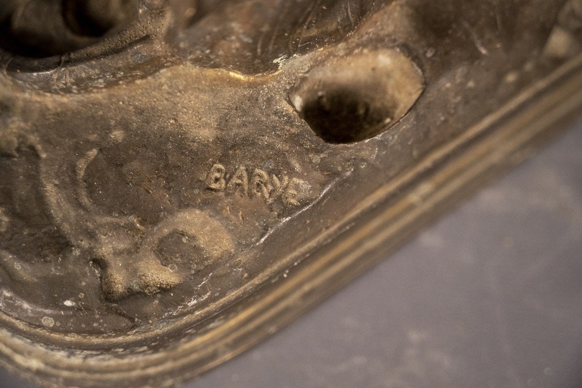 Taureau Attaqué Par Un Tigre d'Antoine-louis Barye édition Barbedienne époque XIXe Siècle-photo-5