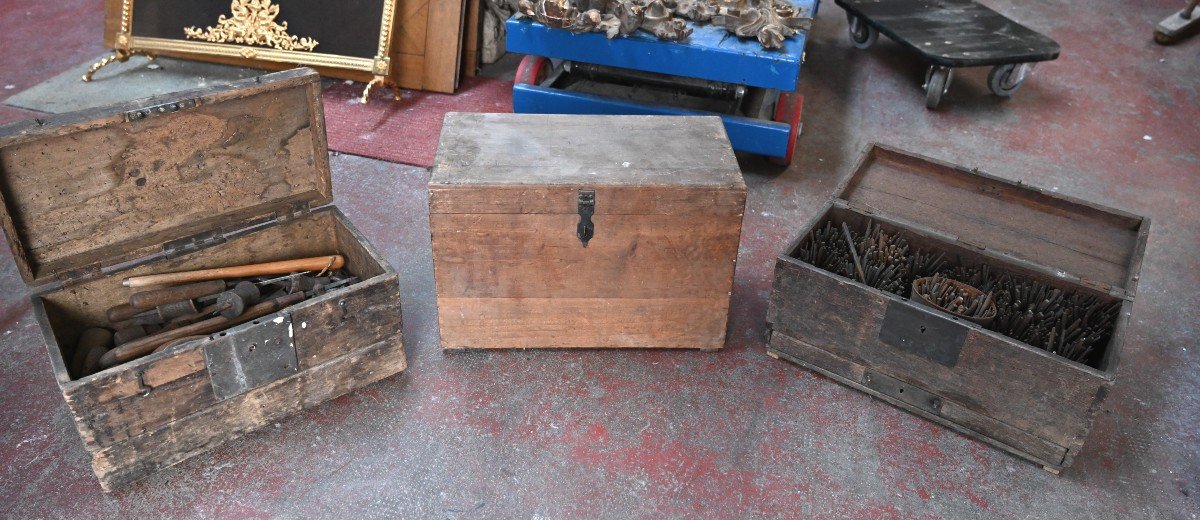 3 Tool Chests Belonging To A Master Carver From The 20s - 30s-photo-4