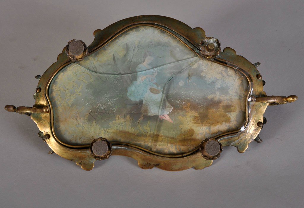 Small Empty Pocket Tray In Enameled Bronze - C. Bayard - XIXth Century-photo-2