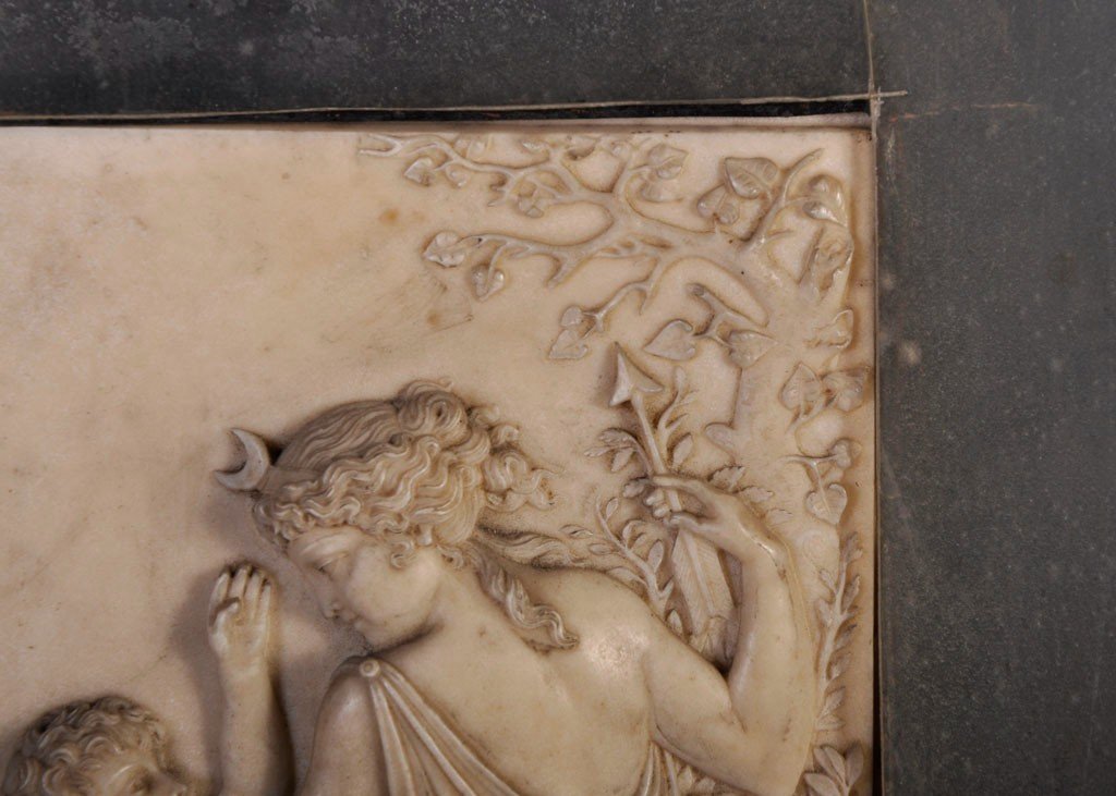 Diane Disarming Cupid, Ivory Bas-relief From The Nineteenth Century-photo-4