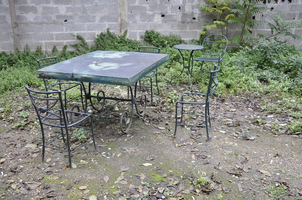 Garden Furniture, Circa 1900, Iron And Resin-photo-2