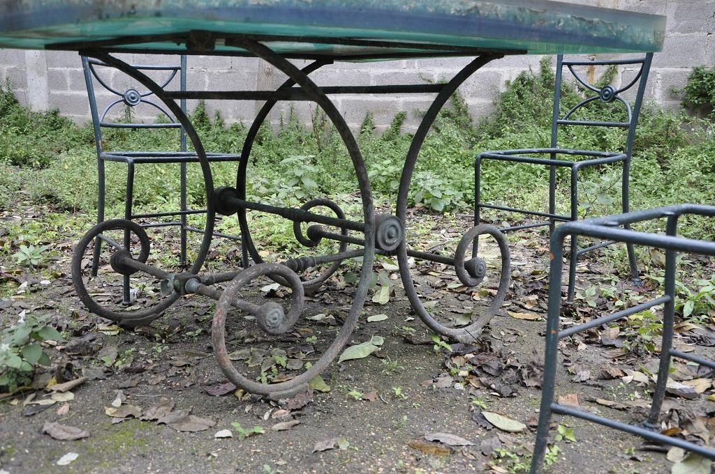 Garden Furniture, Circa 1900, Iron And Resin-photo-3