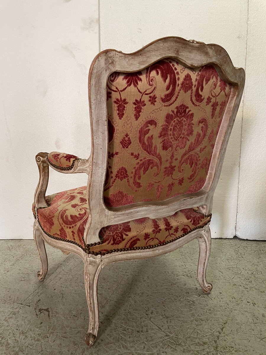 Pair Of Louis XV Style Armchairs In Beech-photo-4