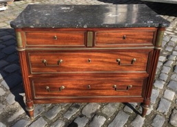 Louis XVI Commode Mahogany And Plating Mahogany, Eighteenth Century.-photo-2