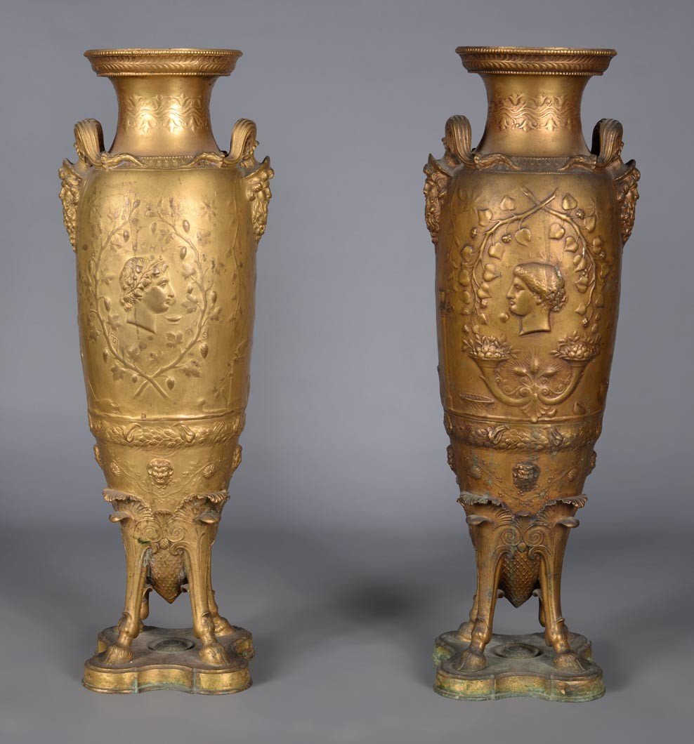 Ferdinand Levillain And Ferdinand Barbedienne, Pair Of Greek Style Amphorae, Model-photo-2