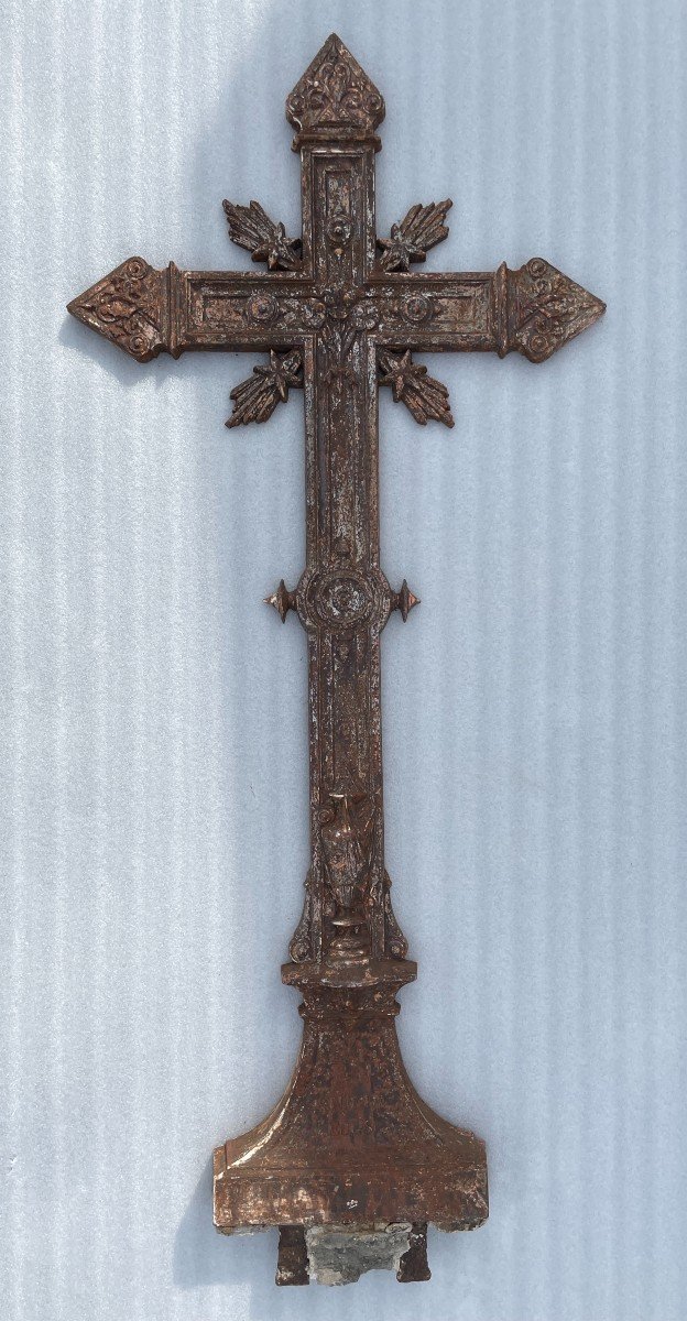 Cast Iron Catholic Cross Set-photo-3