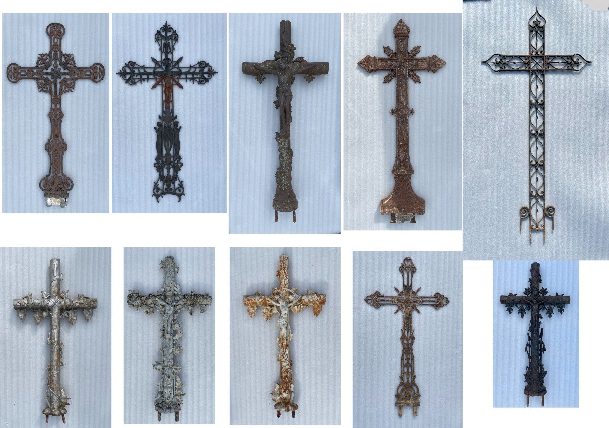 Cast Iron Catholic Cross Set