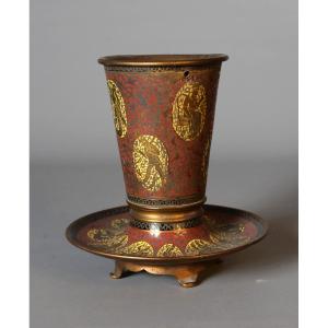 Cloisonné De Couleur Rouge Signé Barbedienne, 19 Siècle  