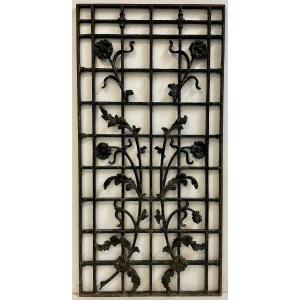 Metal Grid Decorated With Flowers