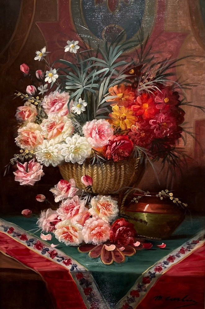 Bouquet De Fleurs Par Max Carlier (1872-1938)-photo-2