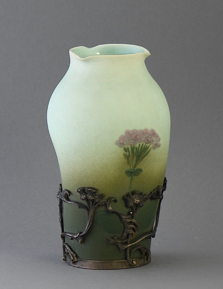 Pretty Floral Vase From Sarreguemines-photo-3