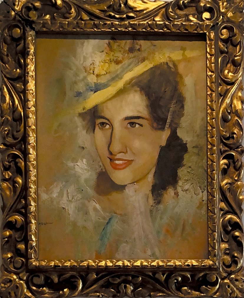 GAJONI ADRIANO(1913-1965) « belle Milanaise » Huile Sur Carton Signé 