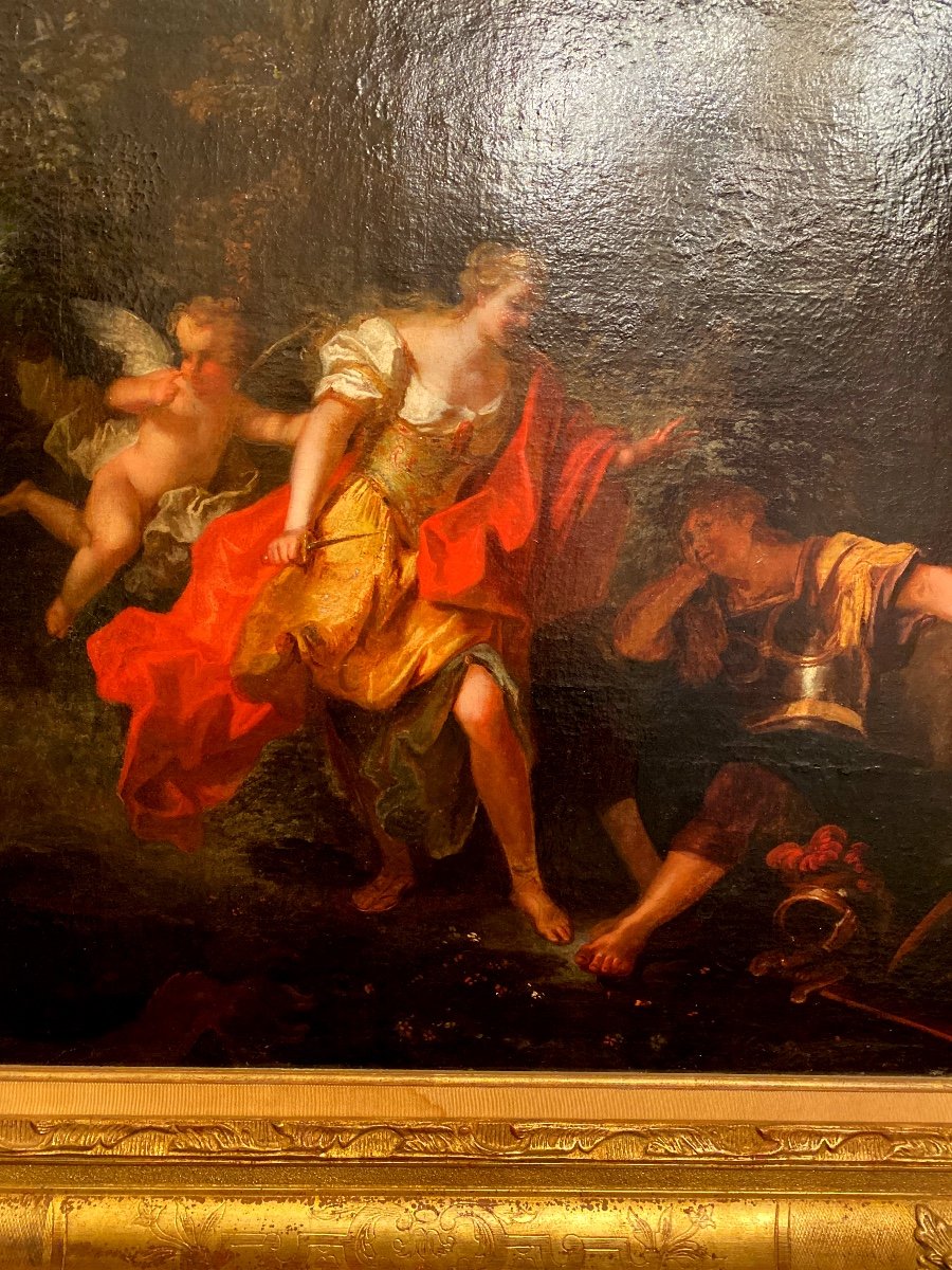 Une Huile Sur Toile « Renaud Et Armide »Attribuée à LOUIS DE SILVESTRE  (1675-1760)-photo-7