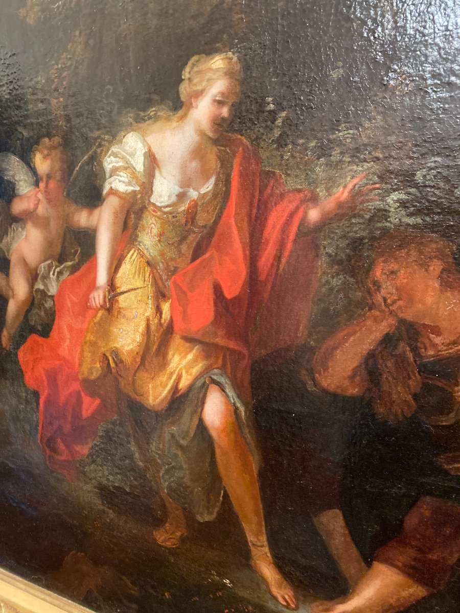 Une Huile Sur Toile « Renaud Et Armide »Attribuée à LOUIS DE SILVESTRE  (1675-1760)-photo-8