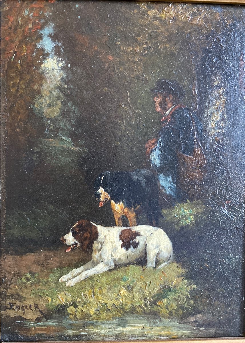 J.engler(1860-1900) The Rest Of The Master And His Dogs-photo-2