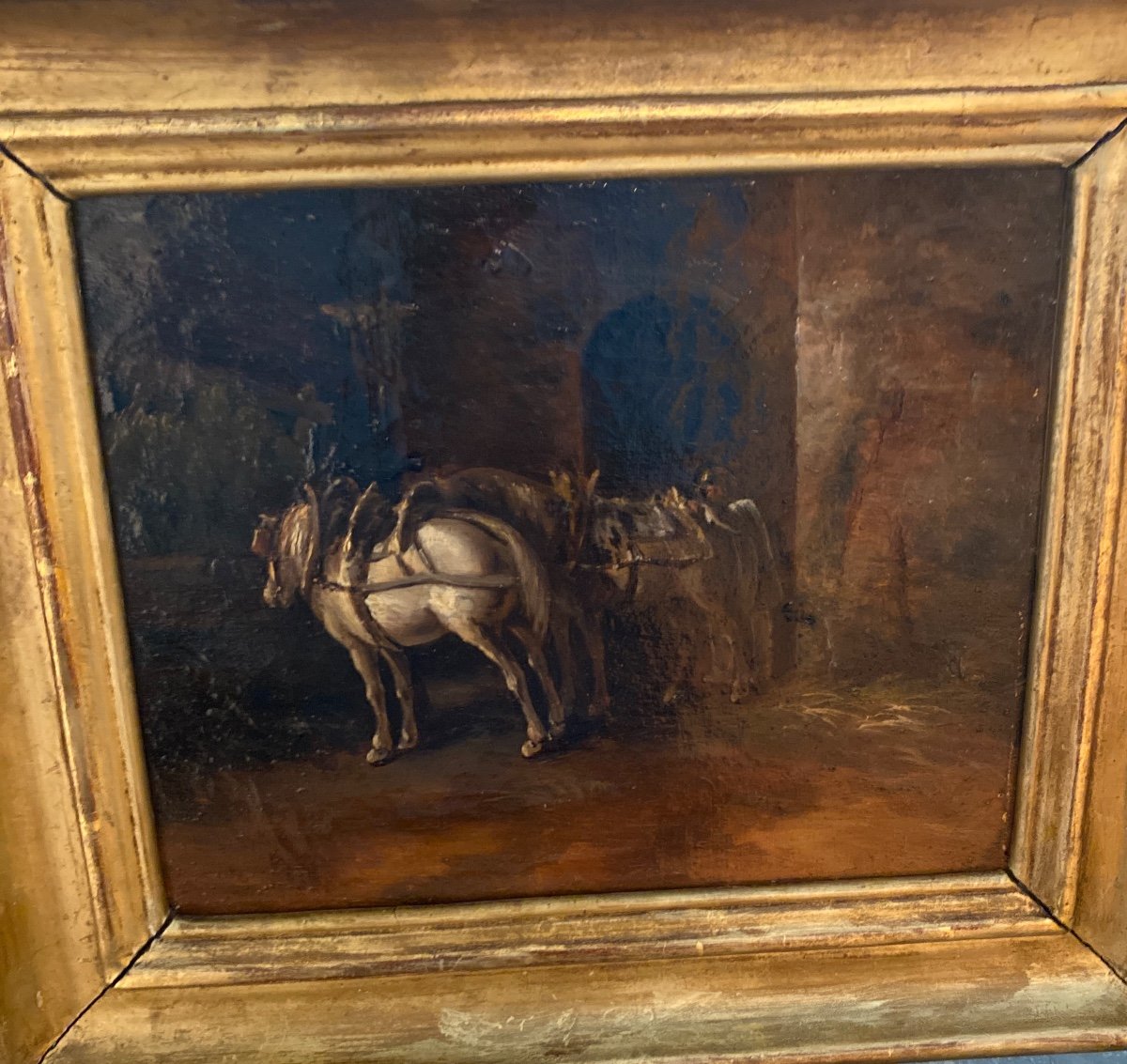 Bullfighting Horses Oil On Canvas XIX Eme-photo-4