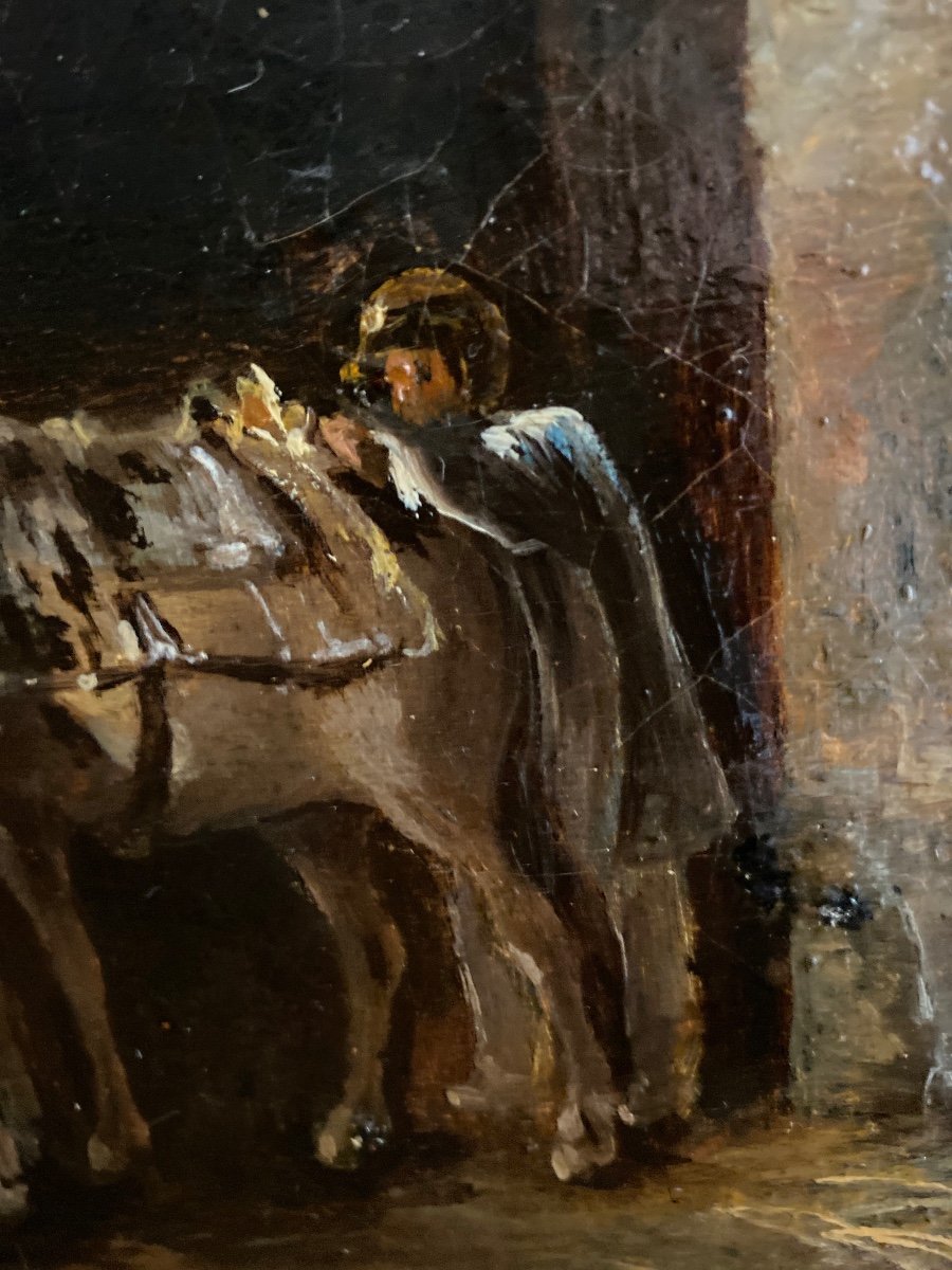 Bullfighting Horses Oil On Canvas XIX Eme-photo-6