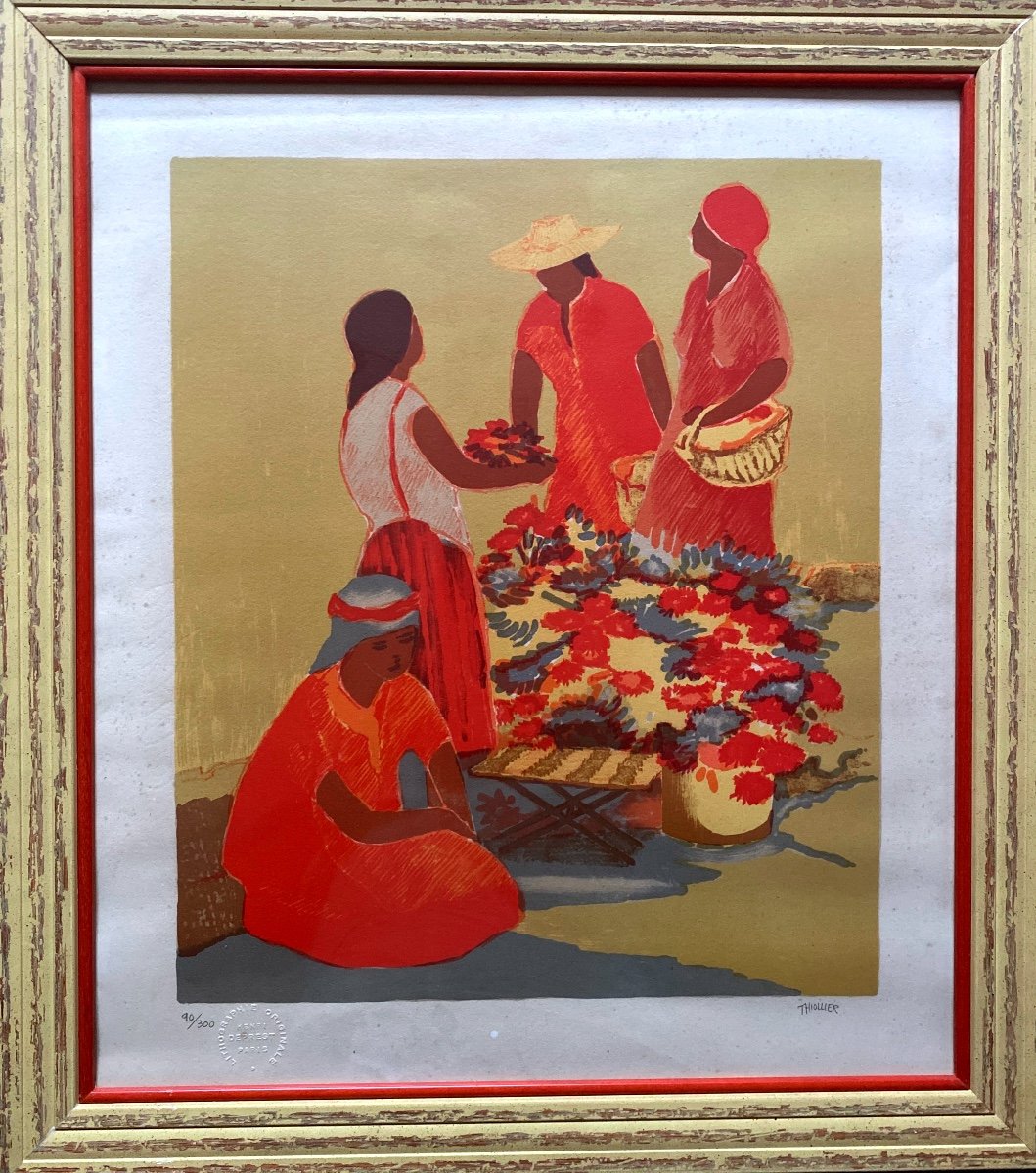 Eliane Thiollier (1926-1989) Original Lithograph Signed And Numbered 