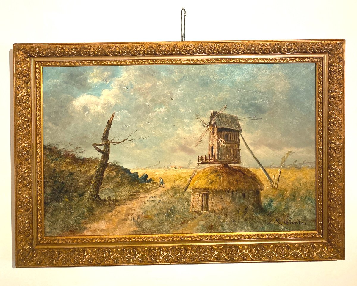 René Gourdon (1855) Oil On Canvas “the Windmill”